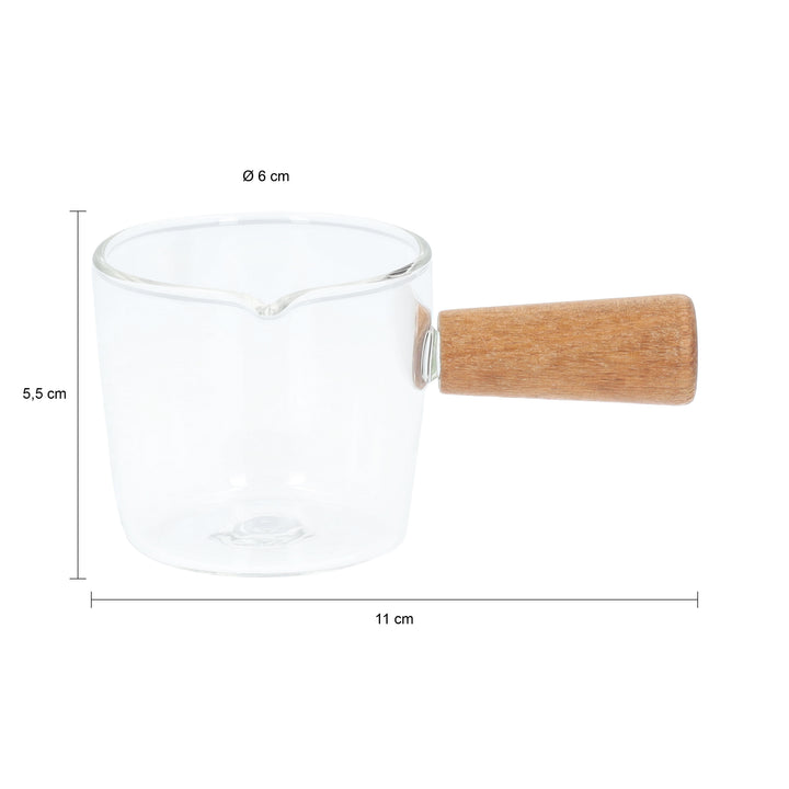 Krumble Melkkannetje met houten handvat - Glas (1)