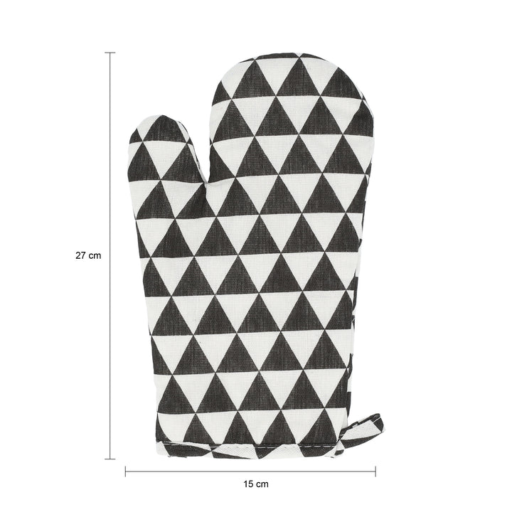 Krumble Ovenwant Driehoek patroon - Katoen - Zwart/wit (1)
