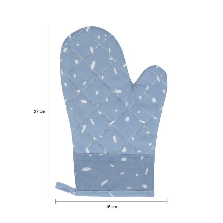 Krumble Ovenwanten - 27 x 15 cm - Katoen + silicoon - Blauw - 1 paar (1)
