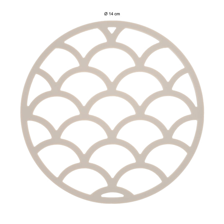 Krumble Siliconen pannenonderzetter rond met schubben patroon - Beige (2)