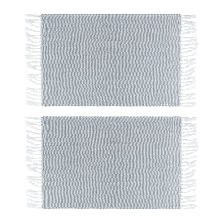 Krumble Theedoek met franjes - 38 x 62 cm - Katoen - Grijs - set van 2
