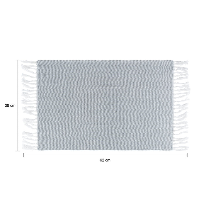 Krumble Theedoek met franjes - 38 x 62 cm - Katoen - Grijs - set van 2 (1)
