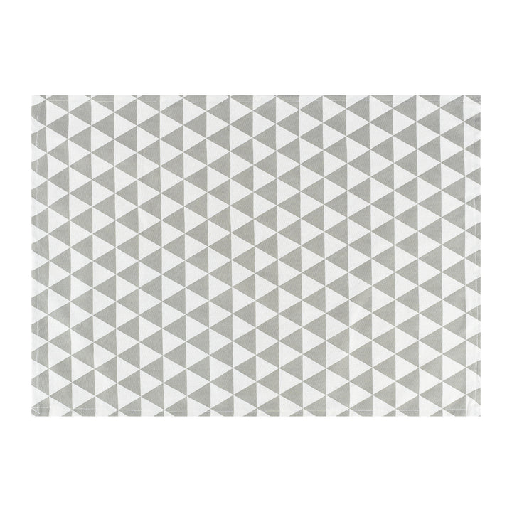 Krumble Theedoek Driehoek patroon - 40 x 60 cm - Katoen - Grijs/wit