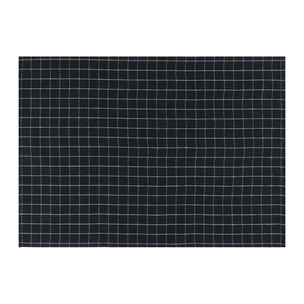 Krumble Theedoek met ruitpatroon - 40 x 60 cm - Katoen - Zwart