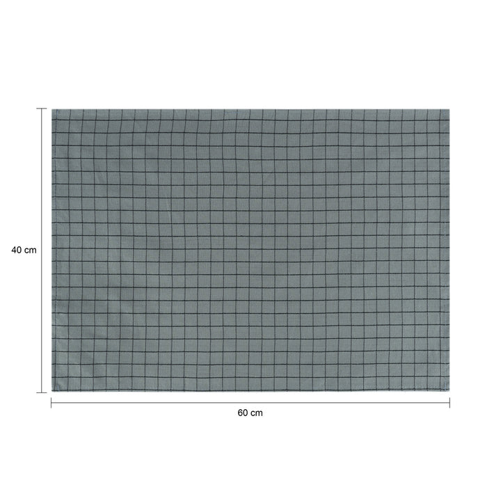 Krumble Theedoek met ruitpatroon - 40 x 60 cm - Katoen - Grijs (1)