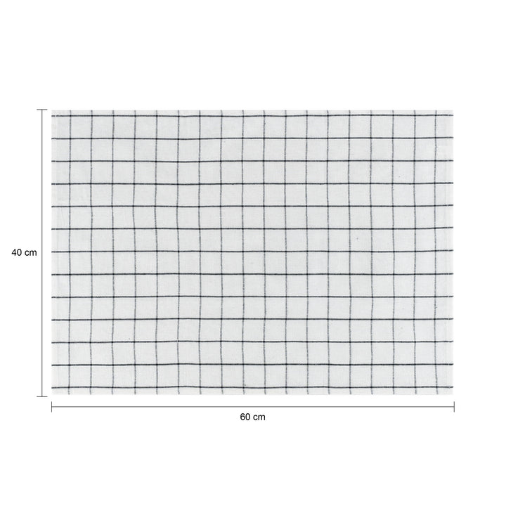 Krumble Theedoek met ruitpatroon groot- 40 x 60 cm - Katoen - Wit (1)