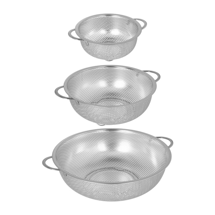 Krumble vergiet - set van 3 - 16,5 + 22,5 + 28,5 cm - RVS - Zilver (2)