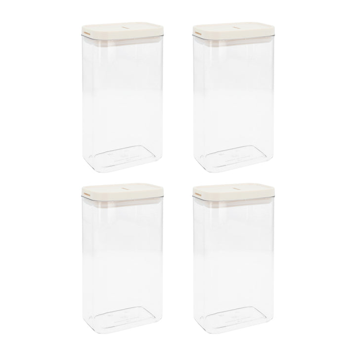 Krumble Voorraadpot rechthoek - set van 4 - 1800 ML - Plastic  - Beige