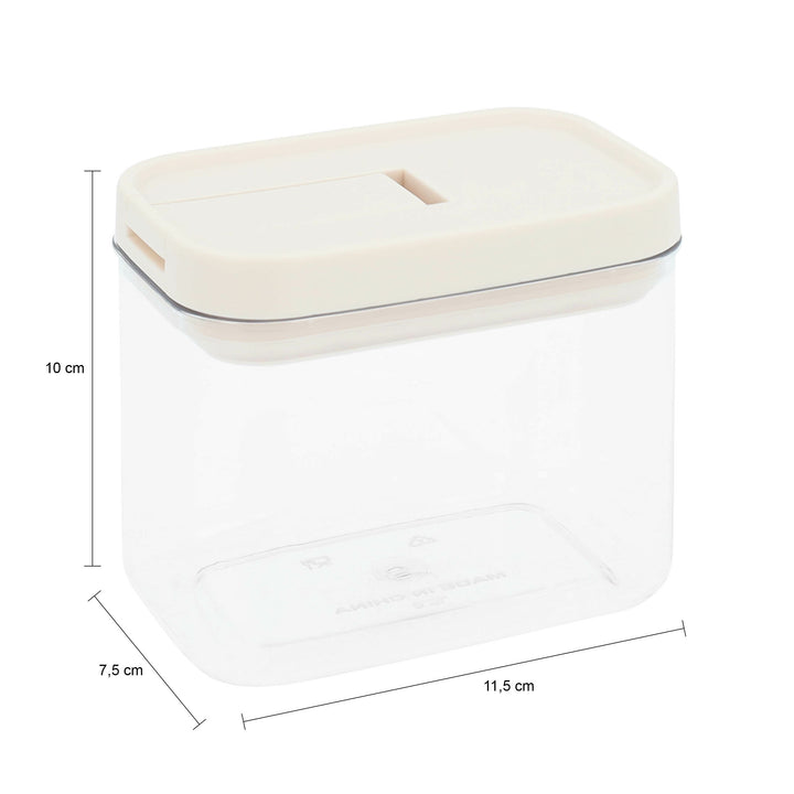 Krumble Voorraadpot rechthoek - set van 4 - 500 ML - Plastic  - Beige (1)