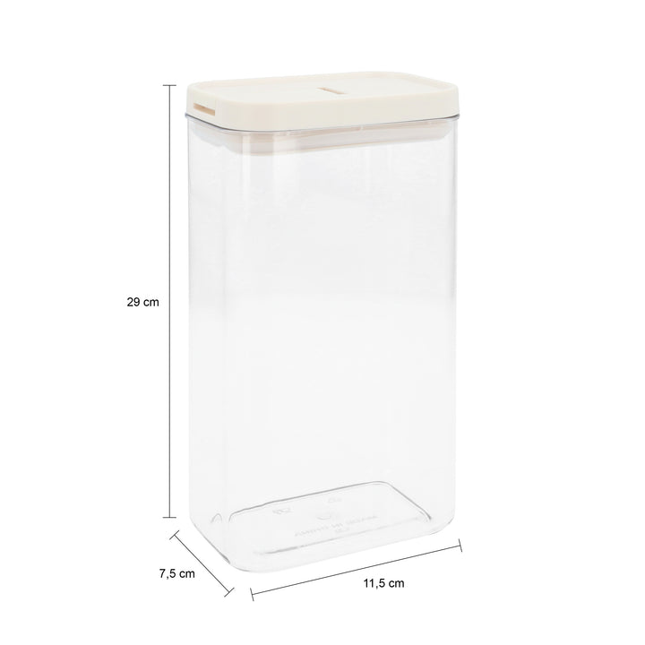 Krumble Voorraadpot rechthoek - set van 4 - 1800 ML - Plastic  - Beige (1)
