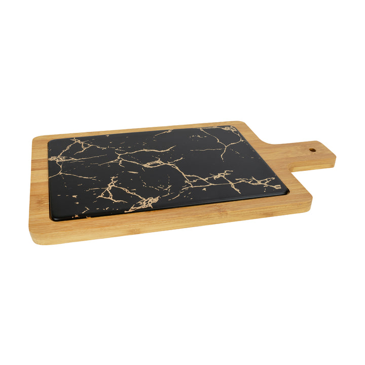 Krumble serveerplank - hout en marmer look - Zwart (1)