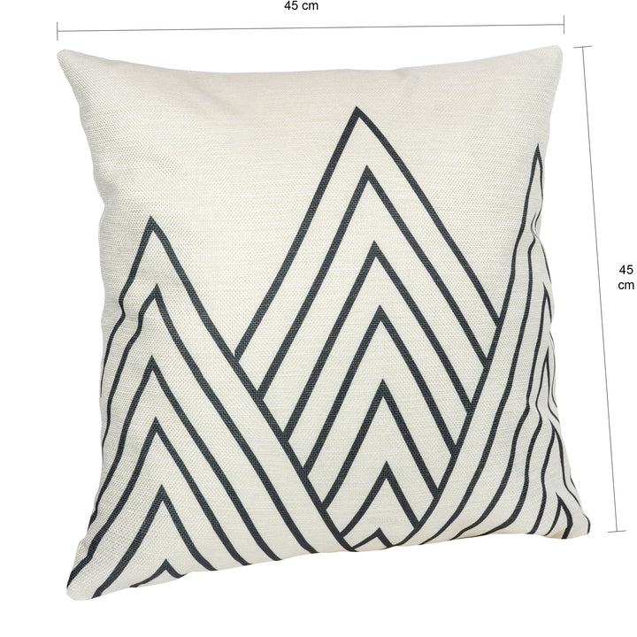 QUVIO Kussenhoes met driehoek patroon, 45 x 45cm - Zwart / beige (1)