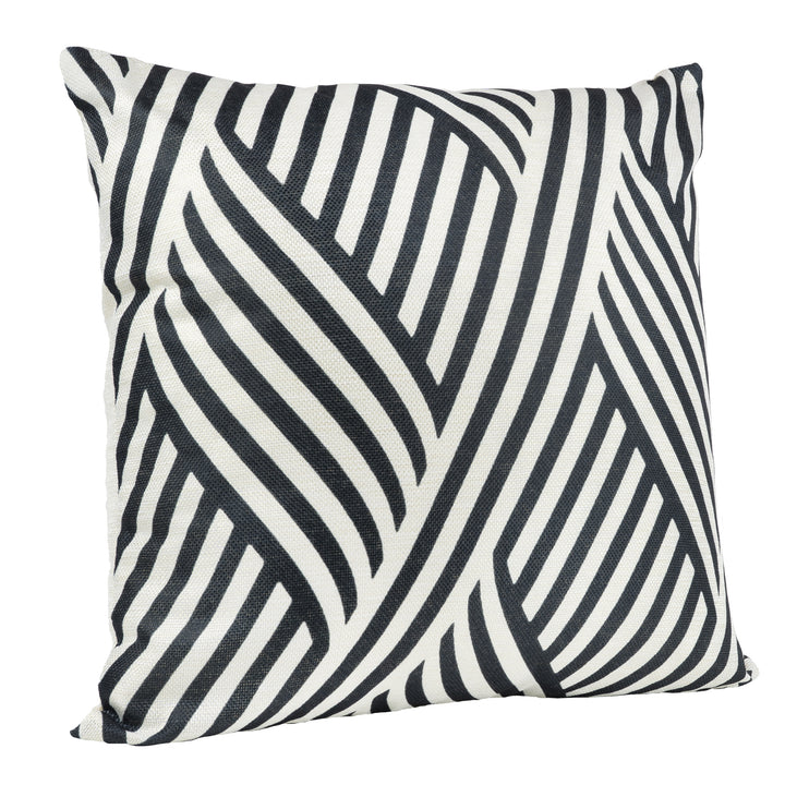 QUVIO Kussenhoes met golf patroon, 45 x 45cm - Zwart / beige