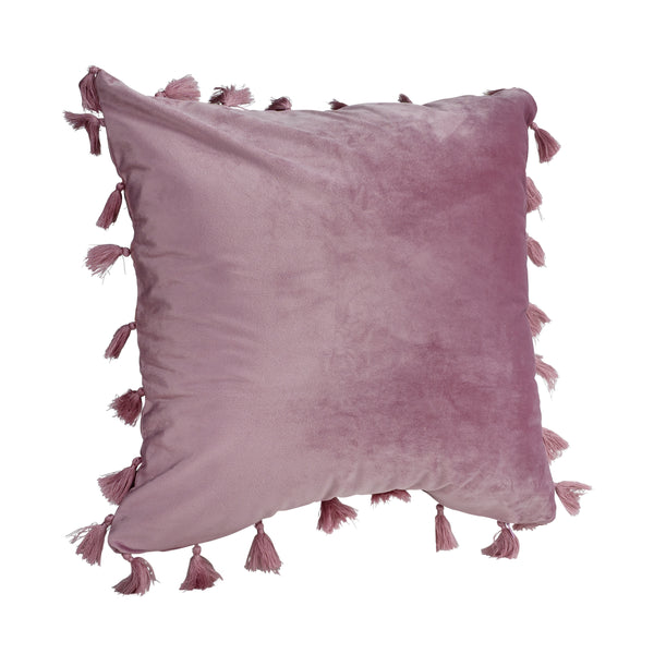 QUVIO Kussenhoes met franjes, 45 x 45cm - Roze