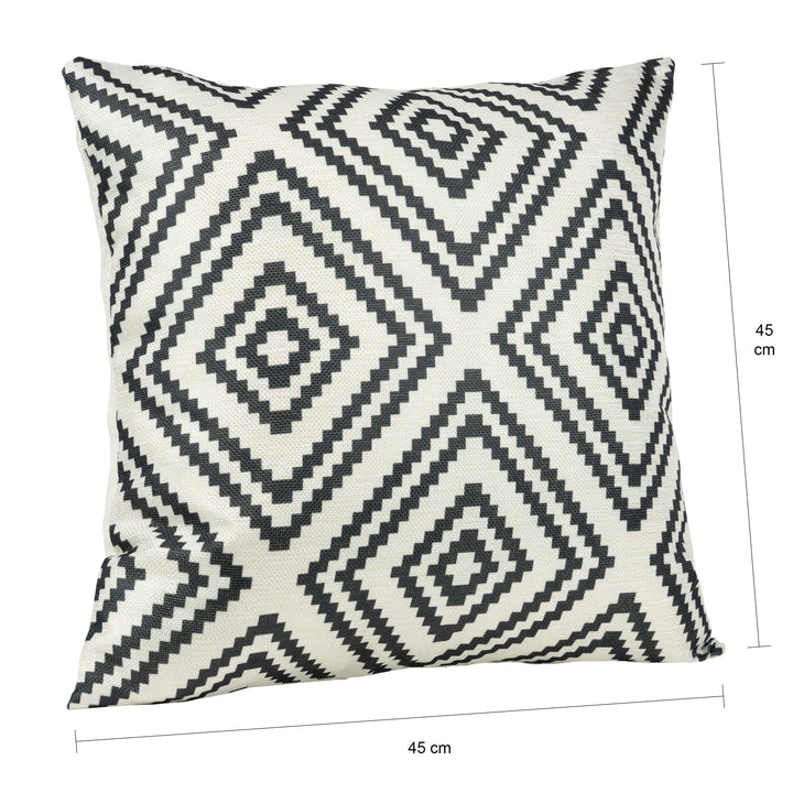 QUVIO Kussenhoes met ruit patronen, 45 x 45cm - Zwart / beige (1)