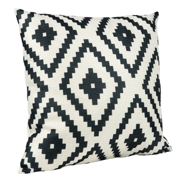 QUVIO Kussenhoes met ruit patroon (dikke lijnen), 45 x 45cm - Zwart / beige