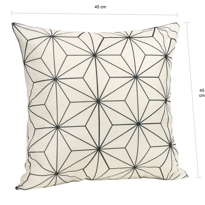 QUVIO Kussenhoes met ster patroon, 45 x 45cm - Zwart / beige (1)