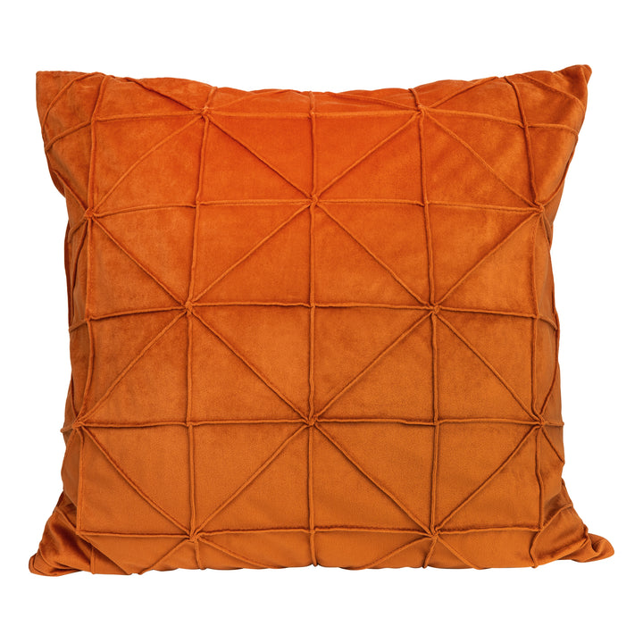 QUVIO Kussenhoes met grafisch patroon - 50 x 50 cm - Fluweel - Oranje (1)