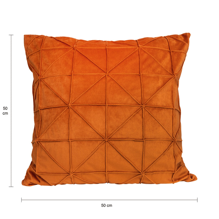 QUVIO Kussenhoes met grafisch patroon - 50 x 50 cm - Fluweel - Oranje (2)