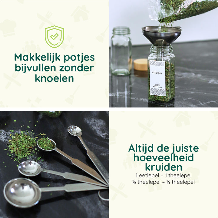 XIVADA Kruidenrek lade met potjes - 24 Kruidenpotjes - 240 stickers (4)