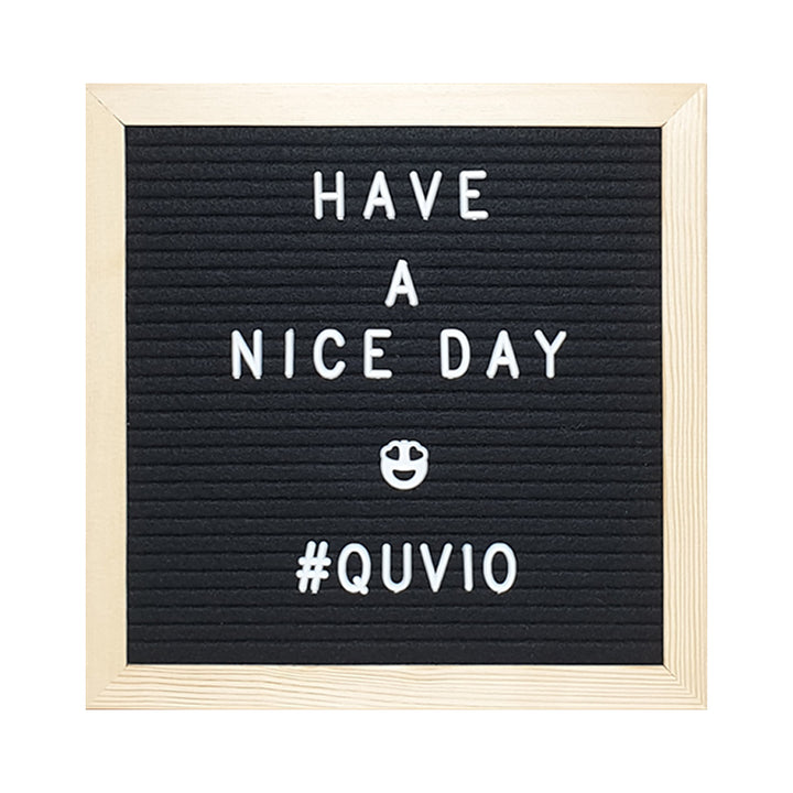 QUVIO Letterbord zwart met houten lijst