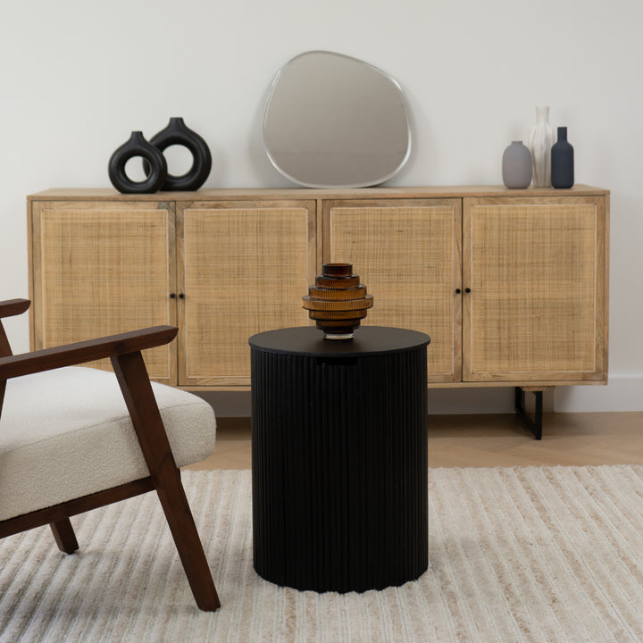 Lewis & Loft Bijzettafel Lonne - FSC® mangohout – Rond ⌀40 – Zwart (5)