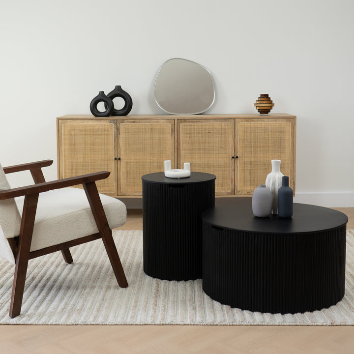 Lewis & Loft Bijzettafel Lonne - FSC® mangohout – Rond ⌀40 – Zwart (6)