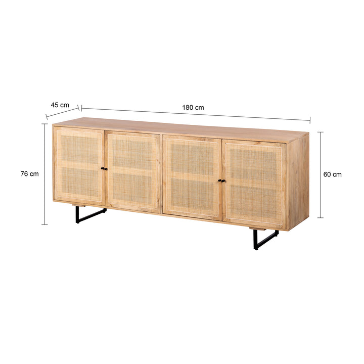 Lewis & Loft Dressoir Lucas – Met 4 deuren – FSC® mangohout (1)