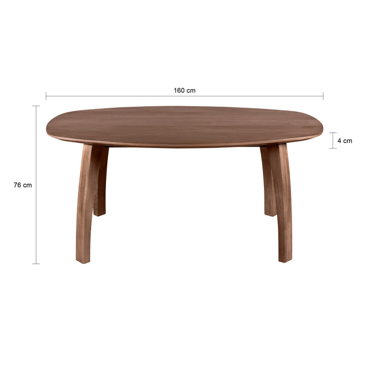 Lewis & Loft Eettafel Luna – Deens ovaal – 160 x 100 cm – Bruin (1)