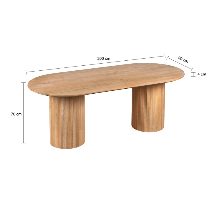 Lewis & Loft Eettafel Lynn – Ovaal – 200x90 cm – Mangohout – Naturel (1)