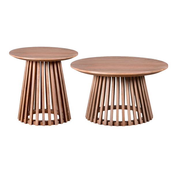 Lewis & Loft Salontafel Lef - Mangohout - Naturel - Set van 2
