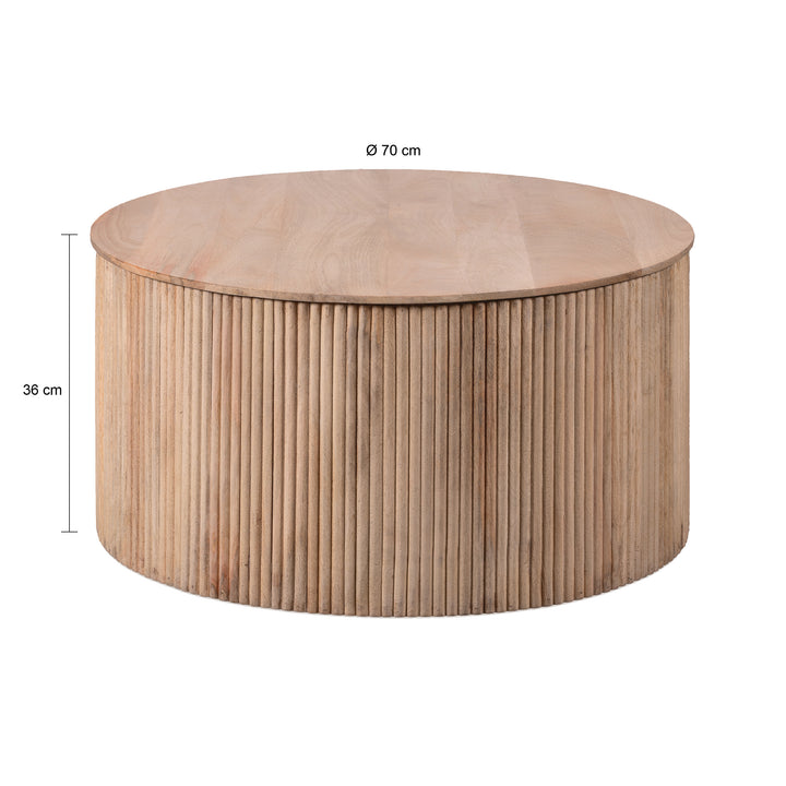 Lewis & Loft Salontafel Lonne - FSC® mangohout -Rond ⌀70cm - Naturel (1)