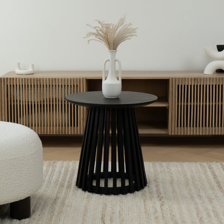 Lewis & Loft Bijzettafel Levi - FSC® mangohout - Rond ⌀50 - Zwart (5)