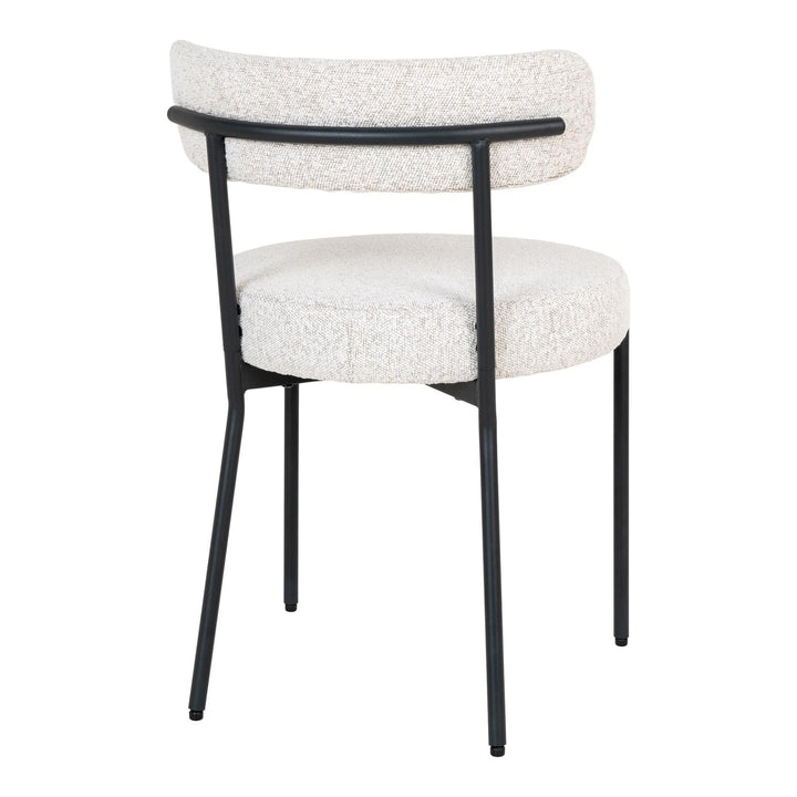 QUVIO Eetkamerstoelen Leanne - Bouclé - Staal - Wit - Set van 2 (4)