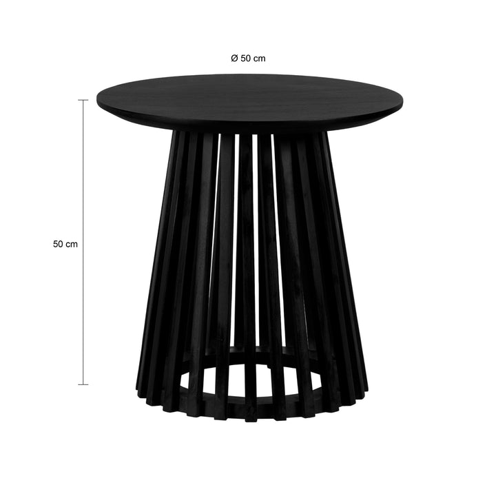 Lewis & Loft Bijzettafel Levi - FSC® mangohout - Rond ⌀50 - Zwart (1)