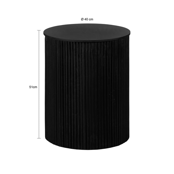 Lewis & Loft Bijzettafel Lonne - FSC® mangohout – Rond ⌀40 – Zwart (1)