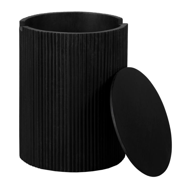Lewis & Loft Bijzettafel Lonne - FSC® mangohout – Rond ⌀40 – Zwart (2)