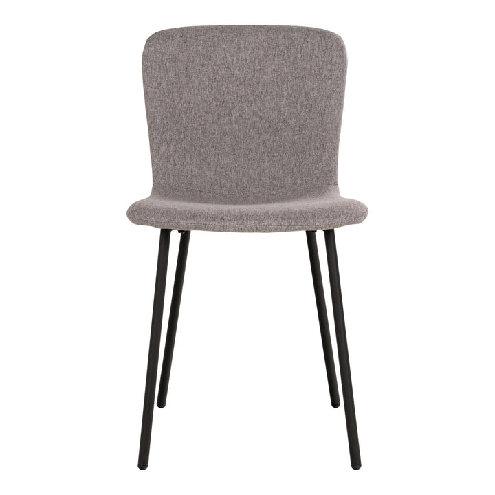 QUVIO Eetkamerstoelen Logan - Polyester - Staal - Lichtgrijs - Set van 2 (3)