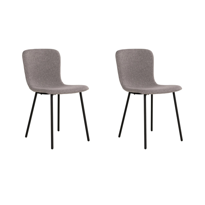 QUVIO Eetkamerstoelen Logan - Polyester - Staal - Lichtgrijs - Set van 2