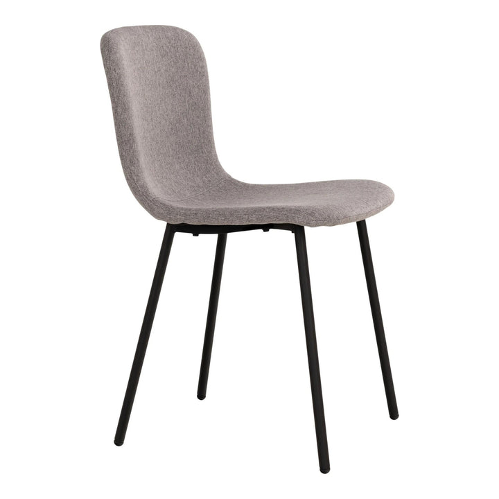 QUVIO Eetkamerstoelen Logan - Polyester - Staal - Lichtgrijs - Set van 2 (2)