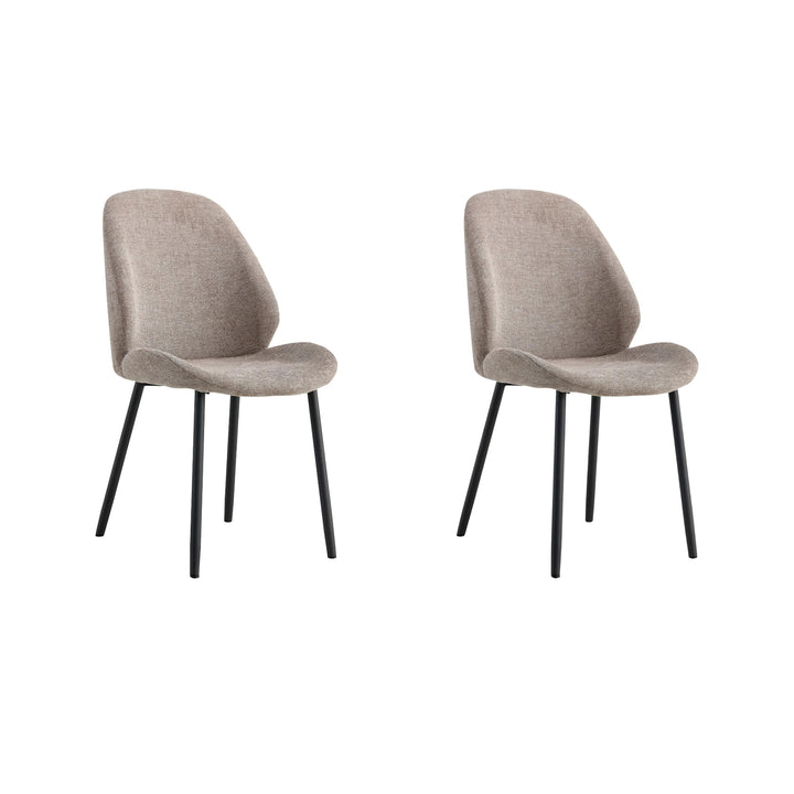 QUVIO Eetkamerstoelen Lola - Polyester - Staal - Grijs - Set van 2