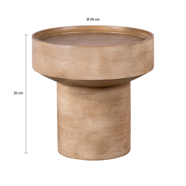 Lewis & Loft Bijzettafel Luus - Rond - FSC® mangohout - ⌀50 - Bruin (1)