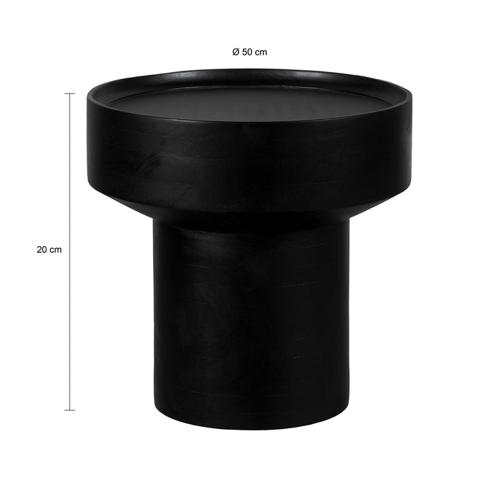 Lewis & Loft Bijzettafel Luus - FSC® mangohout - Rond ⌀50 - Zwart (1)