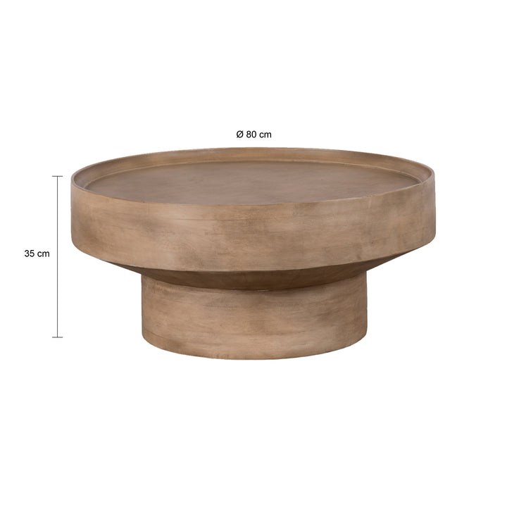 Lewis & Loft Salontafel Luus - FSC® mangohout - Rond ⌀80 cm - Bruin (1)