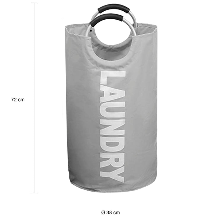 QUVIO Wasmand met handvaten - LAUNDRY - Lichtgrijs (1)
