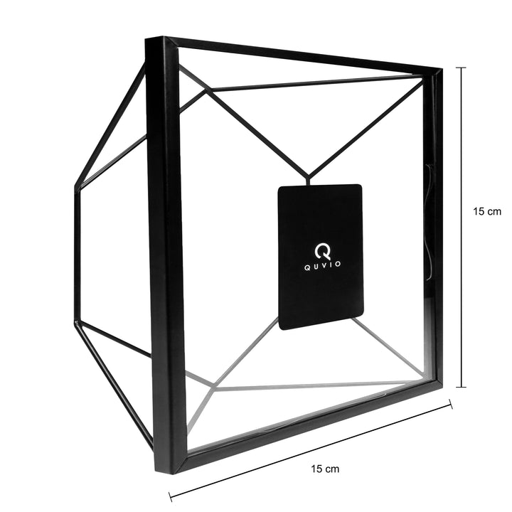 QUVIO Fotolijstje hexagon staal 15 x 15cm - Zwart (1)