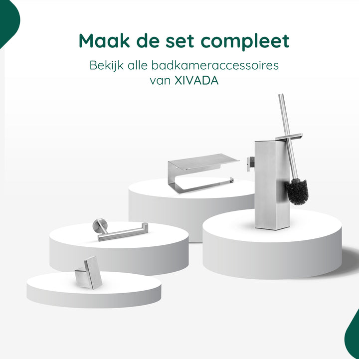 XIVADA Reserverolhouder Lotis - Vrijstaand - Voor 3 wc rollen - Zilver (5)