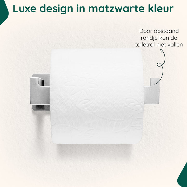 XIVADA WC rolhouder Luca - Zonder Boren - Rvs - Zelfklevend - Zilver (1)