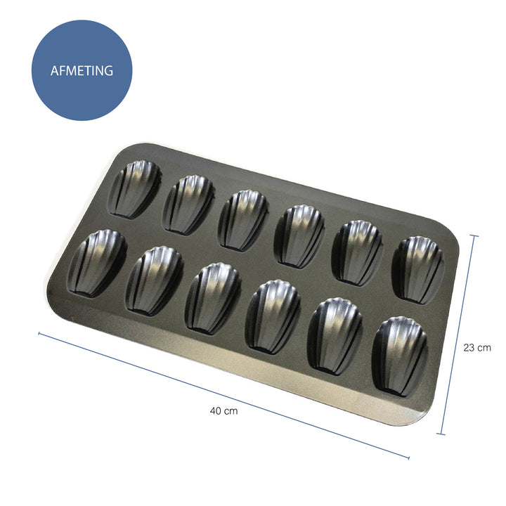 Krumble Schelpjes bakvorm 12 koekjes - Zwart (1)