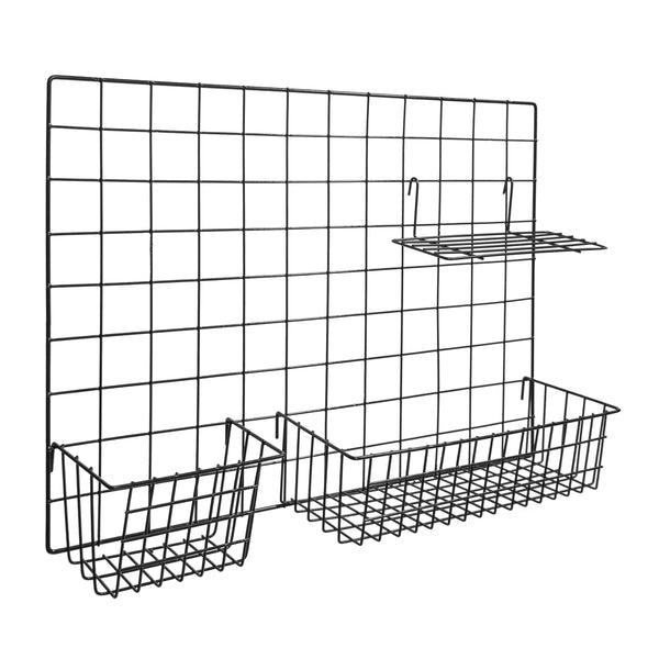 QUVIO Memobord staal + 3 items - Zwart
